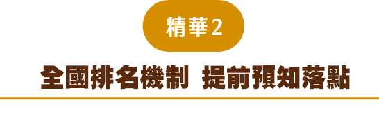精華2  全國排名機制 提前預知落點
